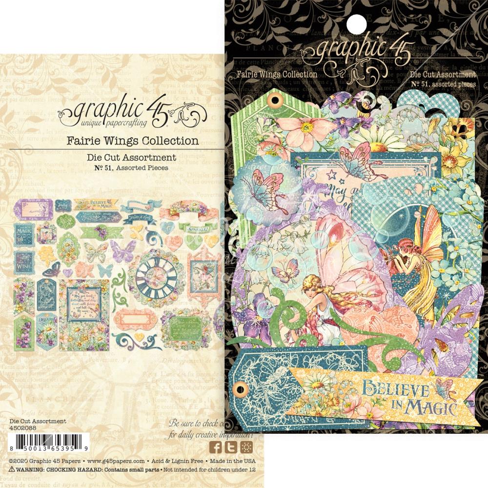 Graphic 45 Fairie Wings Cardstock Stickers 12"X12" 